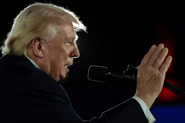 Trump, whose daily statements have swung wildly from threatening to conciliatory, said tal