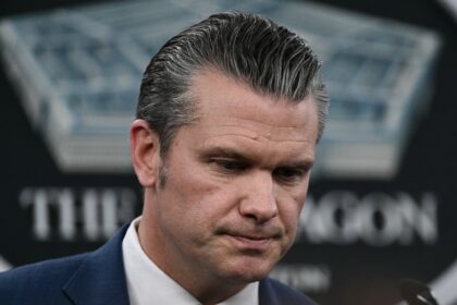 US Defense Secretary Pete Hegseth speaks during a news conference at the Pentagon on March