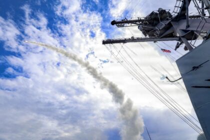 This US Navy handout photo shows the Arleigh Burke-class guided-missile destroyer USS Thom