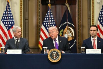 US President Donald Trump spoke on Iran at the start of a meeting with tech bosses