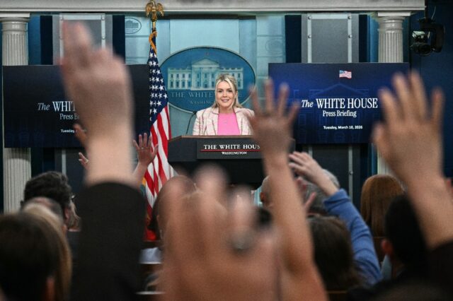 White House Press Secretary Karoline Leavitt takes questions during a press briefing