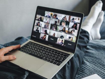 working from home Zoom meeting