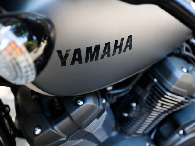 Yamaha logo is seen on a motorcycle in Krakow, Poland on June 23, 2022. (Photo by Jakub Po