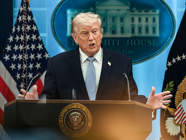 President Donald J. Trump updates members of the media on the rescue of missing U.S. airme