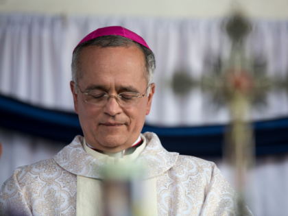 FILE - In this May 6, 2018 file photo, Managua's auxiliary Roman Catholic Bishop Silv