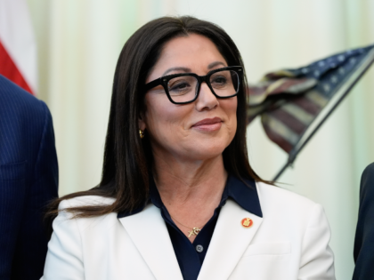 Labor Secretary Lori Chavez-DeRemer listens as President Donald Trump speaks in the Oval O