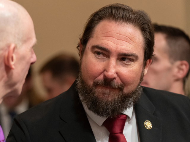 Rep. Eli Crane, R-Ariz., right, talks with Michael Glasheen, operations director of the Na
