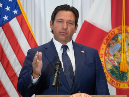 FILE - Florida Gov. Ron DeSantis speaks during a news conference, Aug. 12, 2025, in Tampa,