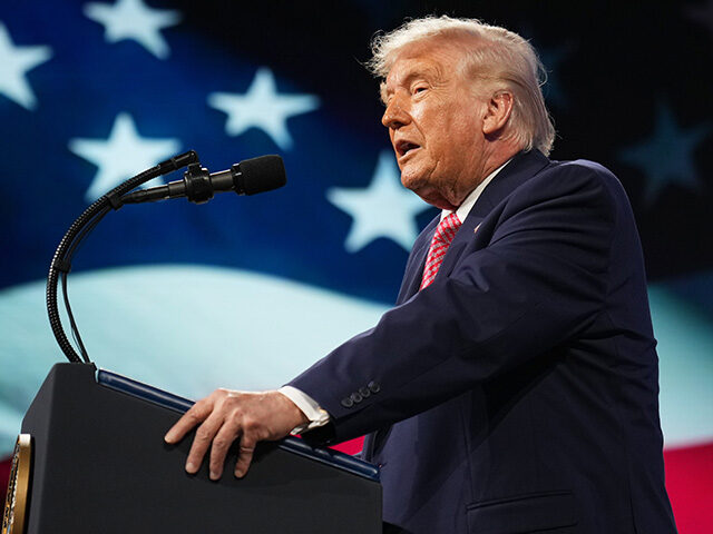 Title: Trump Image ID: 26086779023850 Article: President Donald Trump speaks at the Future