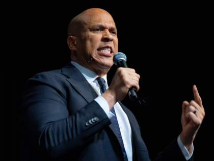 Sen. Cory Booker, D-N.J., speaks at the National Action Network (NAN) Convention in New Yo
