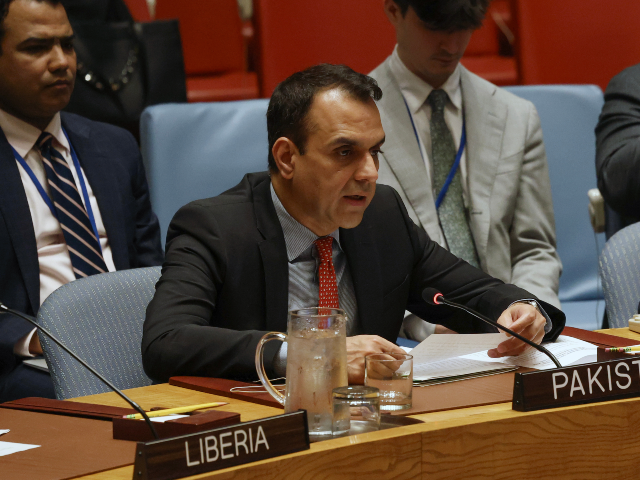 Ambassador Usman Jadoon, Deputy Permanent Representative of Pakistan to the UN, speaks dur