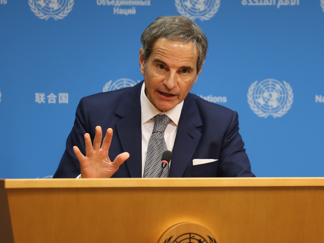 International Atomic Energy Agency Director General Rafael Grossi speaks during a news con