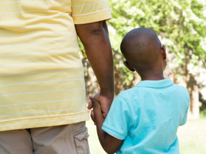 African-American father and son