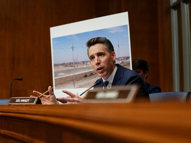 Senator Josh Hawley, a Republican from Missouri, during a Senate Health, Education, Labor,