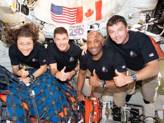 Artemis II crew in space