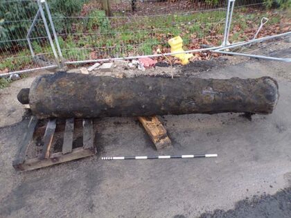 PHOTOS: UK Construction Workers Find ‘Very Rare’ 300-Year-Old Cannon Hidden Underground