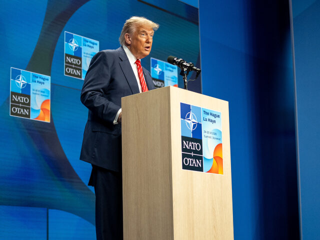 Donald Trump NATO President Donald Trump participates in a press conference, Wednesday, June 25, 2025, durin