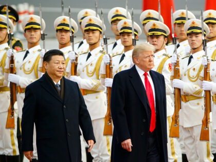 BEIJING, CHINA - NOVEMBER 9: U.S. President Donald Trump takes part in a welcoming ceremon