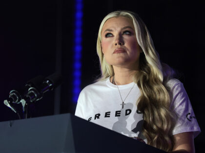 OXFORD, MS - OCTOBER 29: Erika Kirk, widow of Turning Point USA founder Charlie Kirk, spea