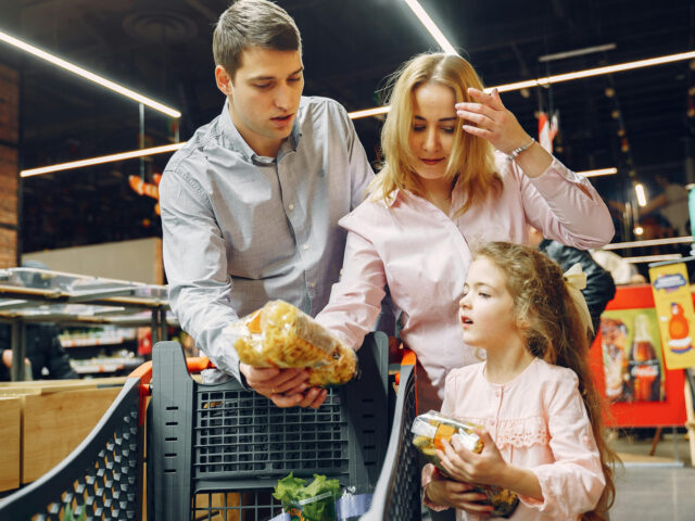 Family grocery shopping