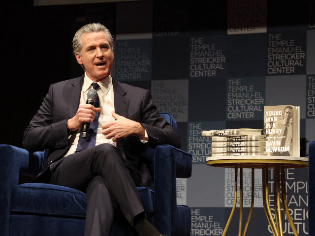 California Governor Gavin Newsom speaks with Harry Sisson to promote his book, "Young