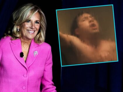 First Lady Jill Biden enters to speak about women's health at the Clinton Global Initiativ