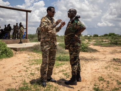MOGADISHU, SOMALIA - APRIL 21: Soldiers from the Somali National Army are seen in Hiilweyn