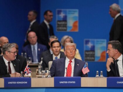 (From L) Britain's Prime Minister Keir Starmer, US President Donald Trump and NATO Secreta