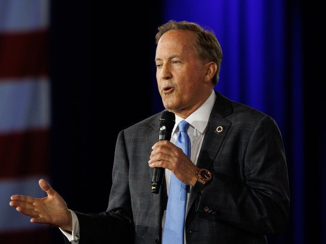 GettyImages-2268335757 Ken Paxton, Texas attorney general and Republican US Senate candidate, speaks during the R