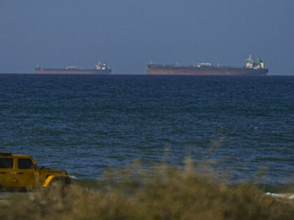 OMAN - APRIL 08: A view of the vessels passing through Strait of Hormuz following the two-