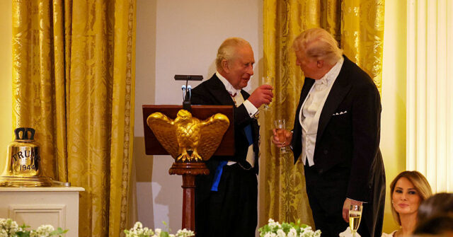 King Gives Personal Gift of Ship's Bell From WW2 Submarine HMS Trump to President at White House Dinner