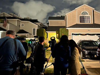 Media in front of a house connected to Cole Tomas Allen, the shooting suspect at the White