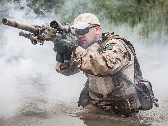 special ops soldier military rifle