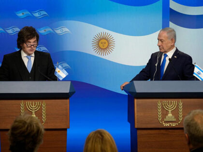 President of Argentina Javier Milei and Israeli Prime Minister Benjamin Netanyahu on Sunda
