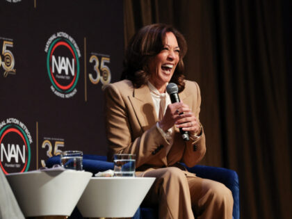 Former US Vice President Kamala Harris speaks at the National Action Network (NAN) convent