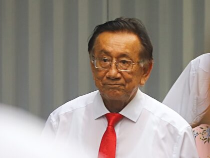 LIMA, PERU - FEBRUARY 18: Peru's new interim President Jose Maria Balcazar gestures after