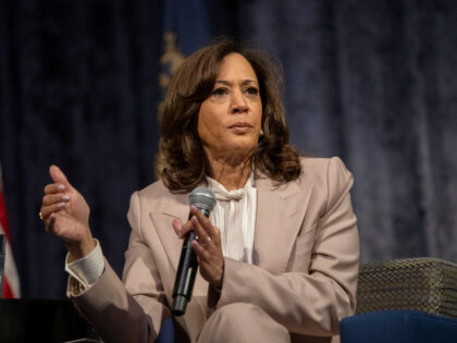 Former Vice President Kamala Harris speaks at the 38th Annual Michigan Democratic Women 