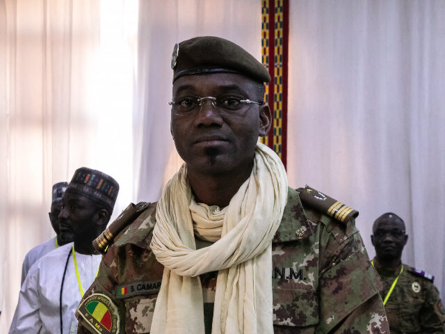 Colonel Sadio Camara, Minister of Defense and Veterans of Mali, is seen at the meeting of