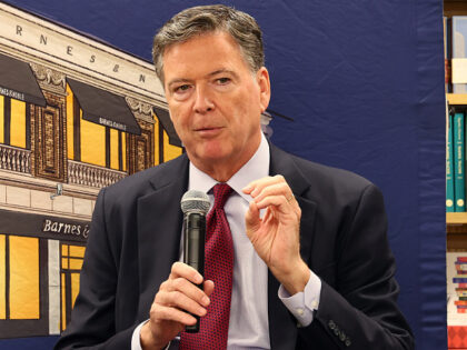 NEW YORK, NEW YORK - MAY 19: Author James Comey, former FBI Director, speaks at the Barnes