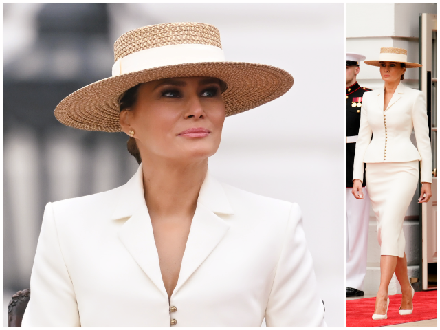 Fashion Notes: First Lady Melania Trump Hosts British Royals in Ralph Lauren Suit, Eric Javits Hat