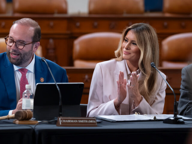 First lady Melania Trump, joined by Rep. Jason Smith, R-Mo., chair of the House Ways and M