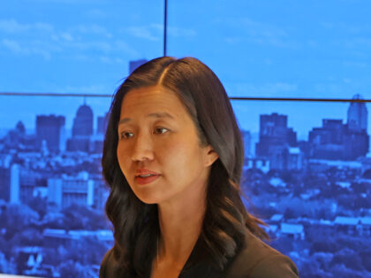 Boston Mayor Michelle Wu and Ashley Groffenberger, the city of Boston's chief financi