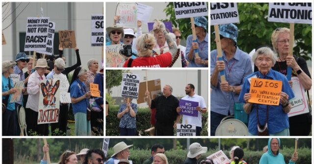 Photos: San Antonio Socialists Mobilize Seniors to Protest Future ICE Facility