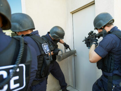 Police officers at the door
