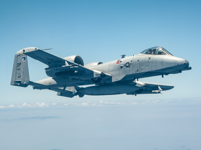 A U.S. Air Force A-10 Warthog from the Air National Guard Air Force Reserve Test Center fl
