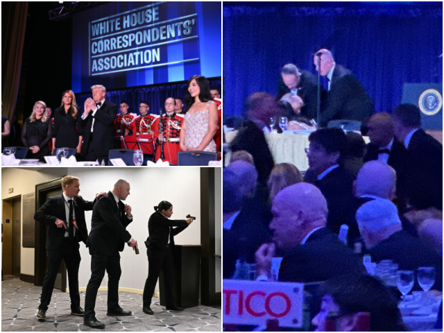 *** LIVEWIRE *** SHOOTING AT CORRESPONDENTS DINNER, PRESIDENT TRUMP WHISKED OUT OF ROOM