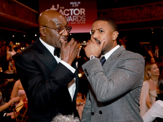 LOS ANGELES, CALIFORNIA - MARCH 01: (L-R) Delroy Lindo and Michael B. Jordan attend the 32