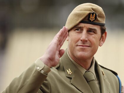 CANBERRA, AUSTRALIA - APRIL 25: Corporal Benjamin Roberts-Smith, VC participates in a marc