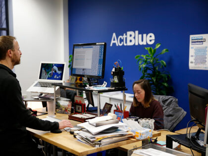 SOMERVILLE, MA - NOVEMBER 13: Employees work at ActBlue in Somerville, MA on Nov. 13, 2018