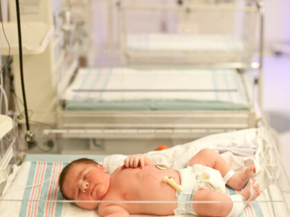 hospital nursery with one baby